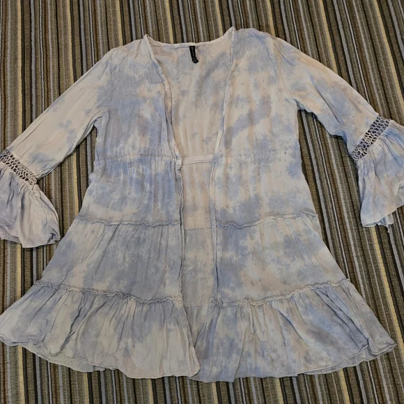 Raviya Tie-Dye Open Front Flare Cardigan - Picture 7 of 12